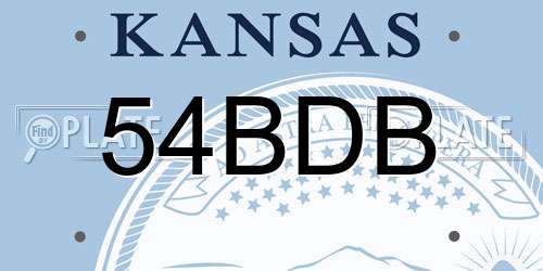 54BDB Kansas License Plate