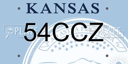 54CCZ Kansas License Plate
