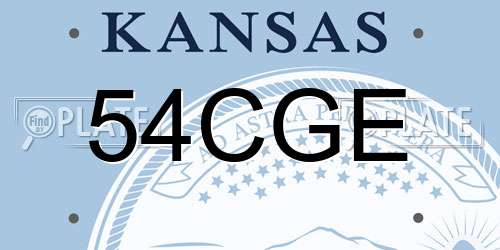 54CGE Kansas License Plate