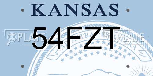 54FZT Kansas License Plate