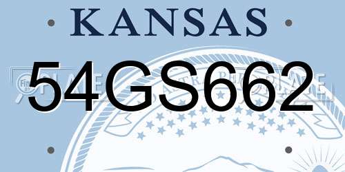 54GS662 Kansas License Plate