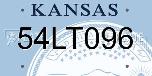 54LT096 Kansas License Plate