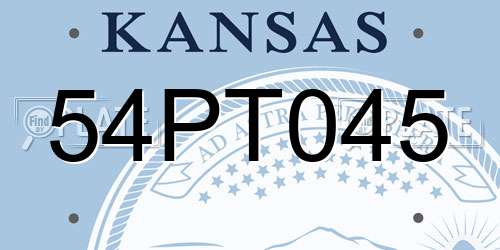54PT045 Kansas License Plate
