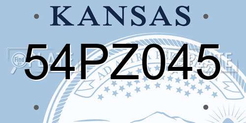 54PZ045 Kansas License Plate