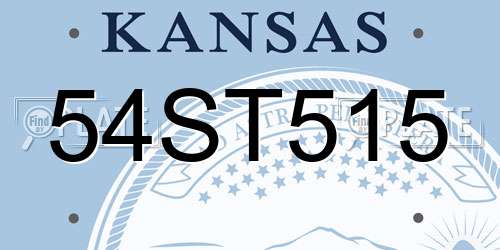 54ST515 Kansas License Plate