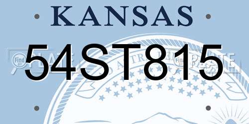 54ST815 Kansas License Plate