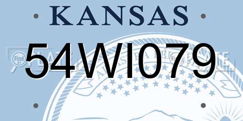 54WI079 Kansas License Plate