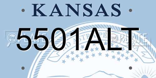 5501ALT Kansas License Plate