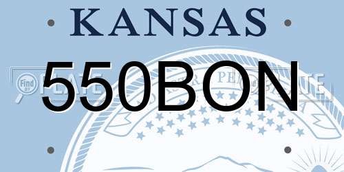550BON Kansas License Plate