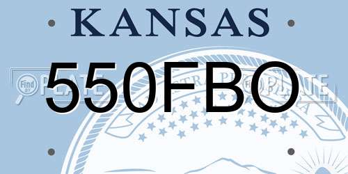 550FBO Kansas License Plate