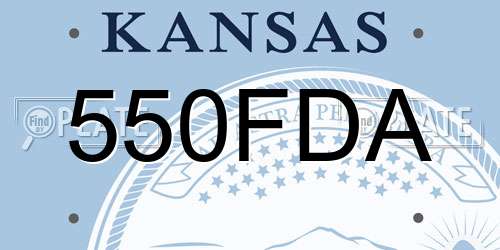 550FDA Kansas License Plate