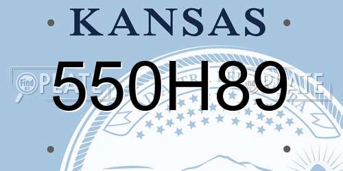 550H89 Kansas License Plate
