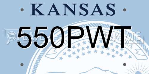 550PWT Kansas License Plate