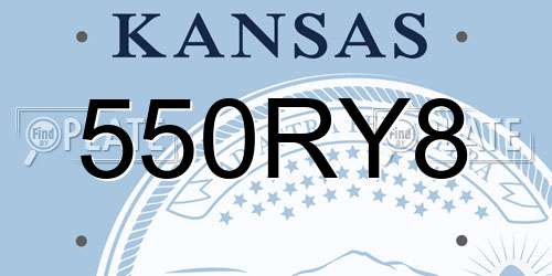 550RY8 Kansas License Plate