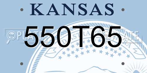 550T65 Kansas License Plate
