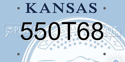 550T68 Kansas License Plate