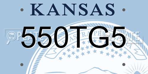 550TG5 Kansas License Plate