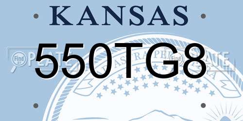 550TG8 Kansas License Plate