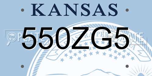 550ZG5 Kansas License Plate