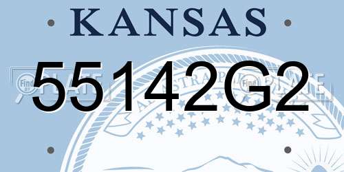 55142G2 Kansas License Plate