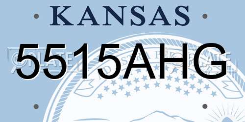 5515AHG Kansas License Plate