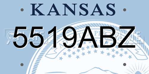 5519ABZ Kansas License Plate