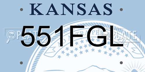 551FGL Kansas License Plate