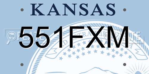 551FXM Kansas License Plate