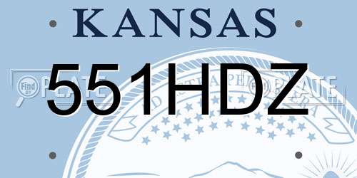 551HDZ Kansas License Plate