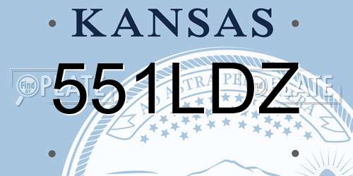 551LDZ Kansas License Plate