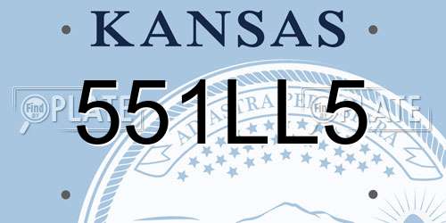 551LL5 Kansas License Plate