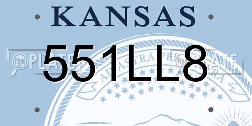 551LL8 Kansas License Plate