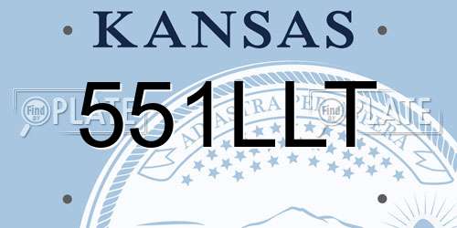 551LLT Kansas License Plate