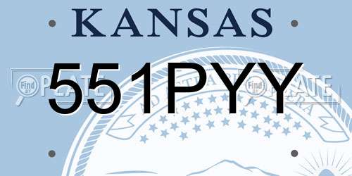 551PYY Kansas License Plate
