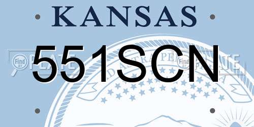 551SCN Kansas License Plate
