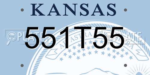 551T55 Kansas License Plate
