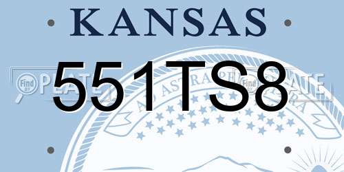 551TS8 Kansas License Plate
