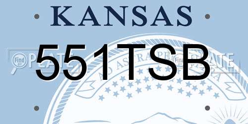 551TSB Kansas License Plate