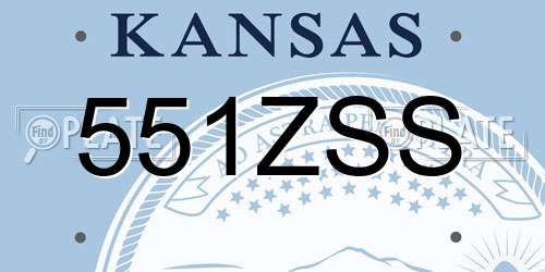 551ZSS Kansas License Plate