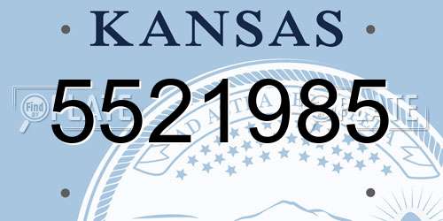 5521985 Kansas License Plate