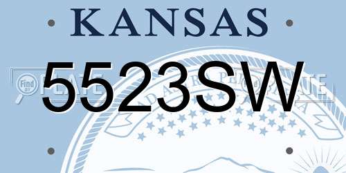5523SW Kansas License Plate