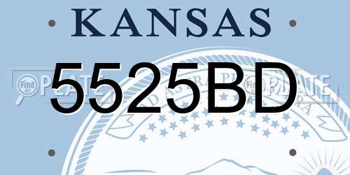 5525BD Kansas License Plate