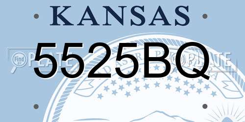5525BQ Kansas License Plate
