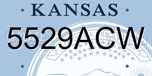 5529ACW Kansas License Plate