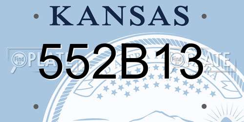 552B13 Kansas License Plate