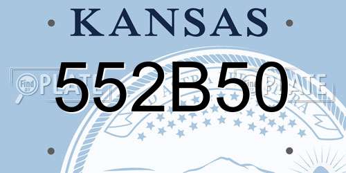 552B50 Kansas License Plate