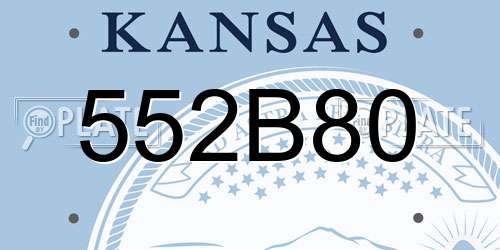 552B80 Kansas License Plate