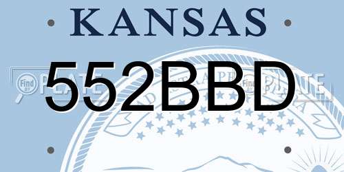 552BBD Kansas License Plate