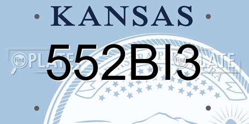 552BI3 Kansas License Plate