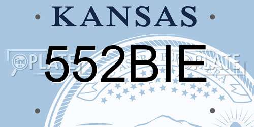 552BIE Kansas License Plate